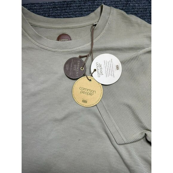 Common People Beige Ribbed Short-Sleeve Crew Neck Top - Picture 3 of 6
